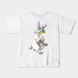 Bobtail BunnyCat: Fawn Point (White) Kids T-Shirt